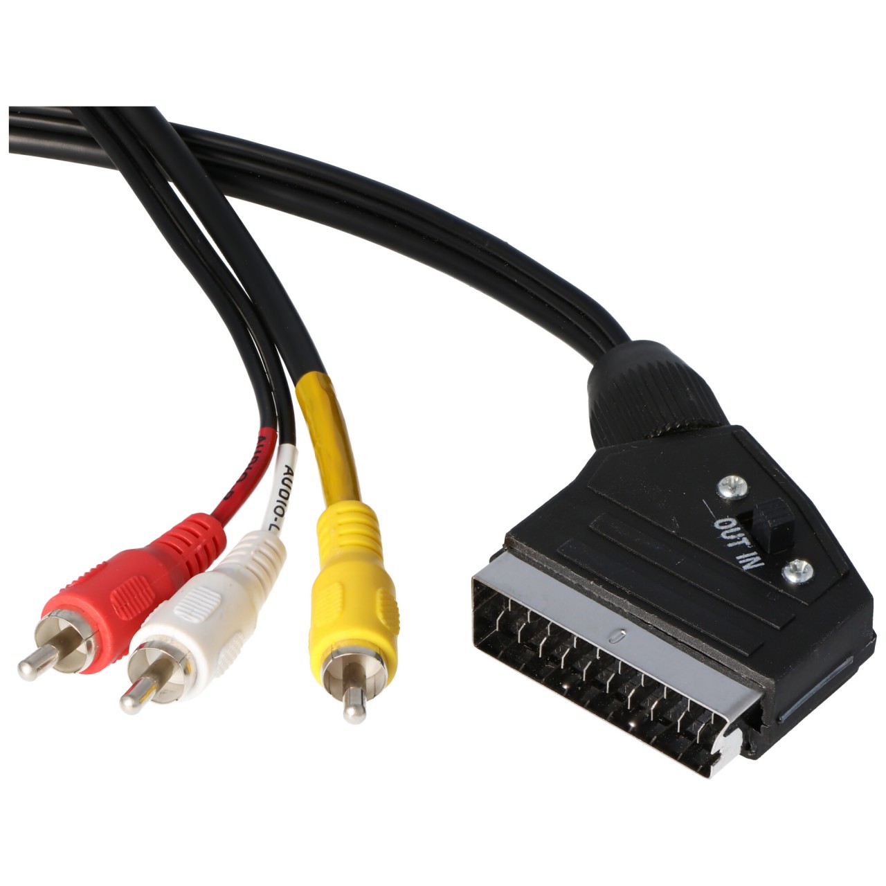 Scart Audio-Video-Kabel 2,0 Meter Scartstecker, 3 x Cinch-Stecker aud/vid