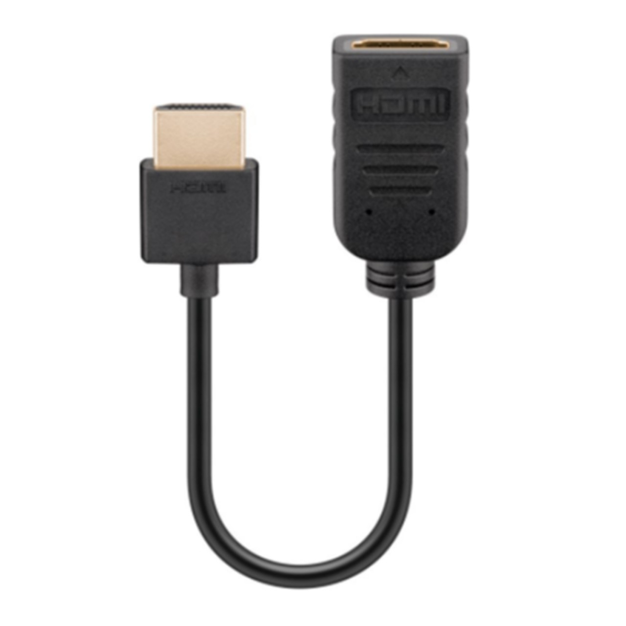 HDMI Flex Adapter schwarz,  HDMI Stecker Typ A auf HDMI-Buchse Typ A