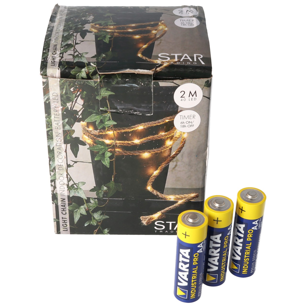 LED-Lichterkette als Juteseil, LED-Microlichterkette mit Schalter und Timer-Funktion, ideal zur Innendekoration geeignet, 2 Meter