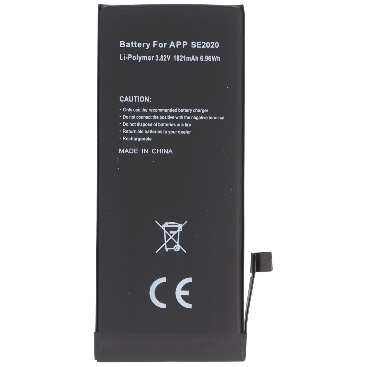 1821mAh Akku passend für Apple iPhone SE 2020, A2296 Li-Polymer 3,82V 6,9Wh built-in ohne Werkzeug 93,7 x 39,4 x 3,2mm