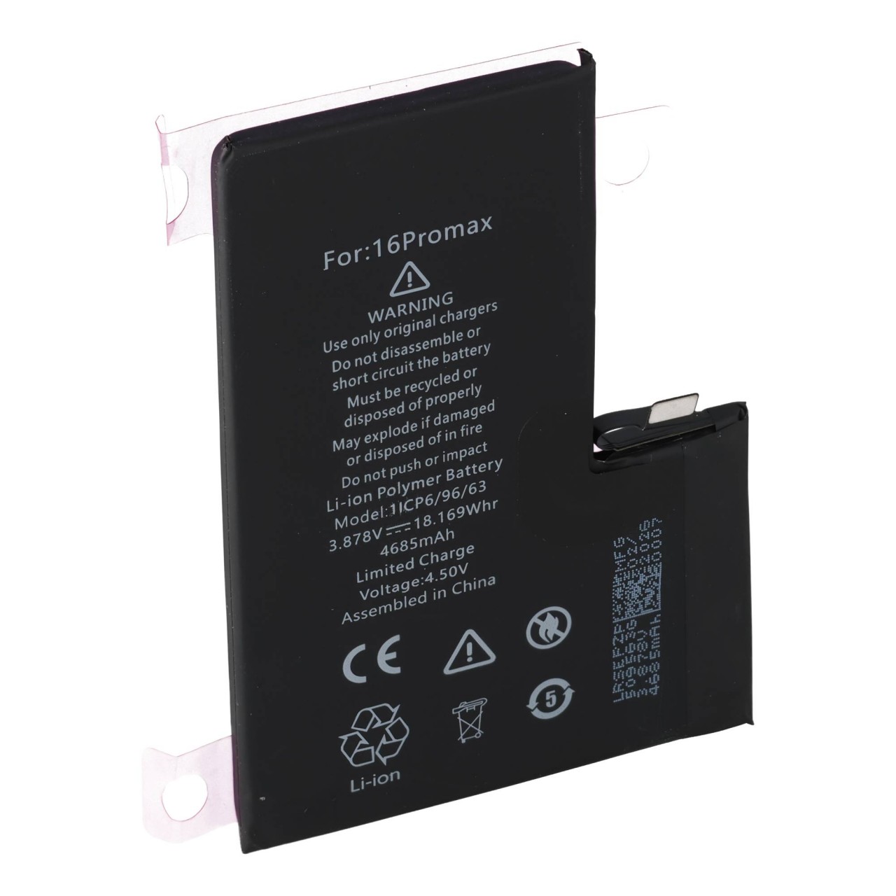 Akku passend für Apple iPhone 16 Pro Max Li-Polymer 3,87V 4685mAh 18,16Wh