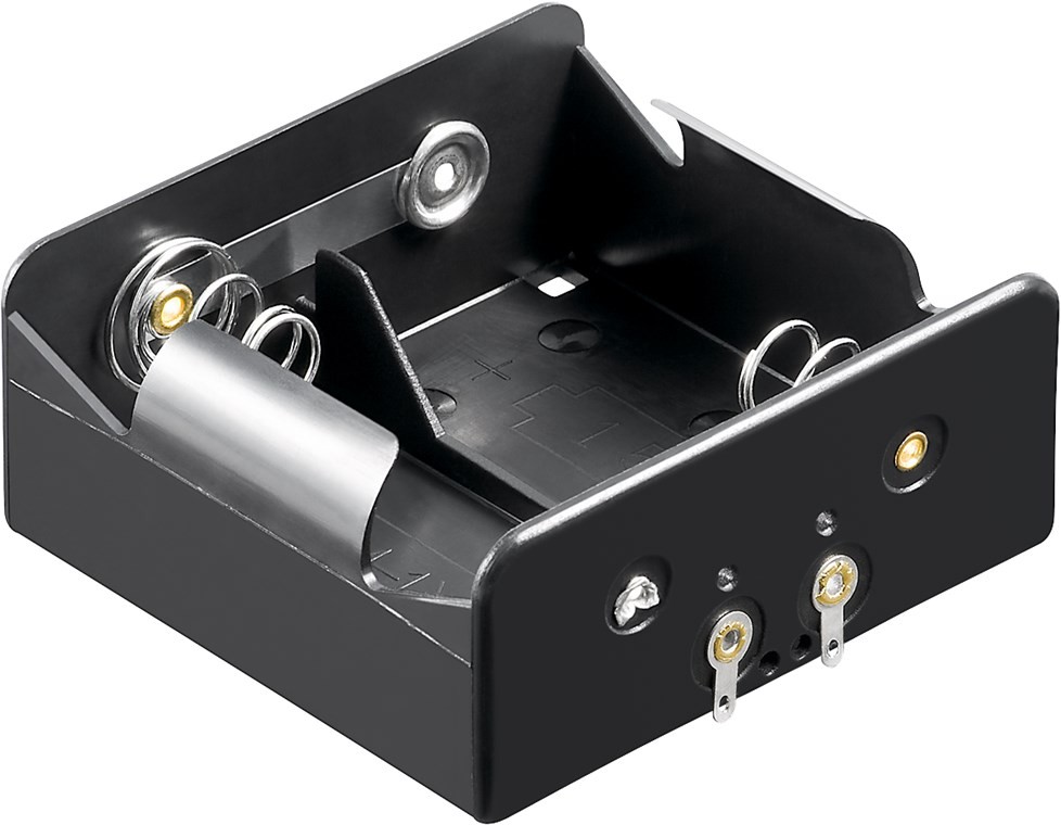 2x Batteriehalter - Lötfahne (U) – Batterie Halterung Elektronik (Kunststoff)