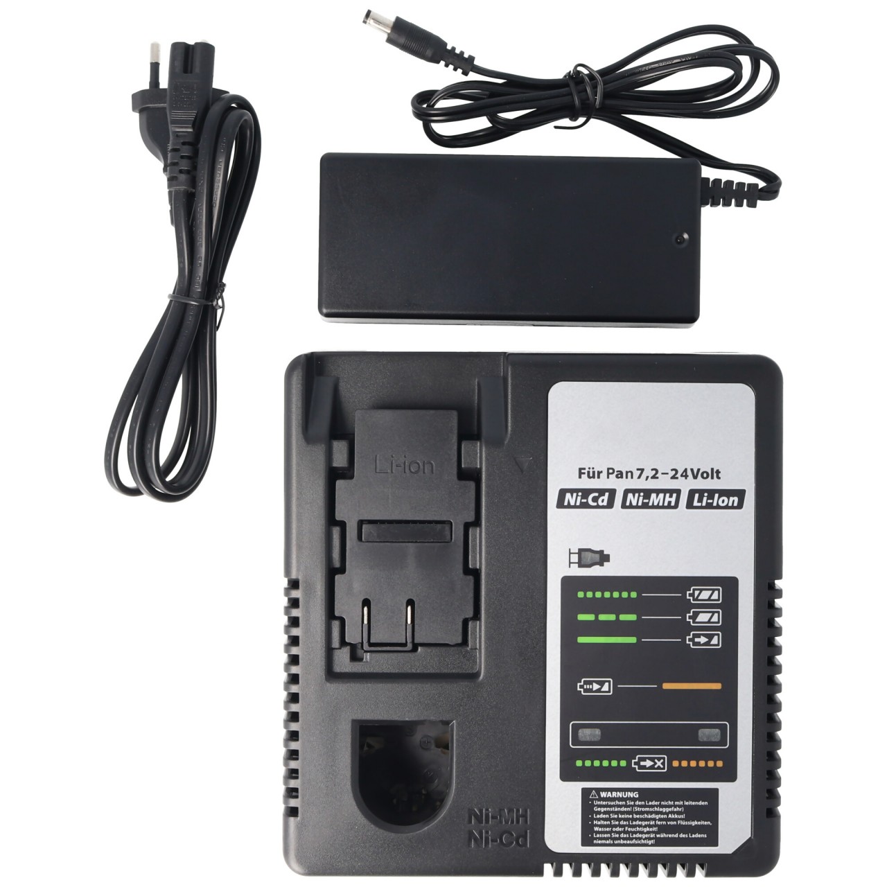Universal Schnell-Ladegerät passend für Panasonic Werkzeug Akku 7,2 bis 24,0 Volt