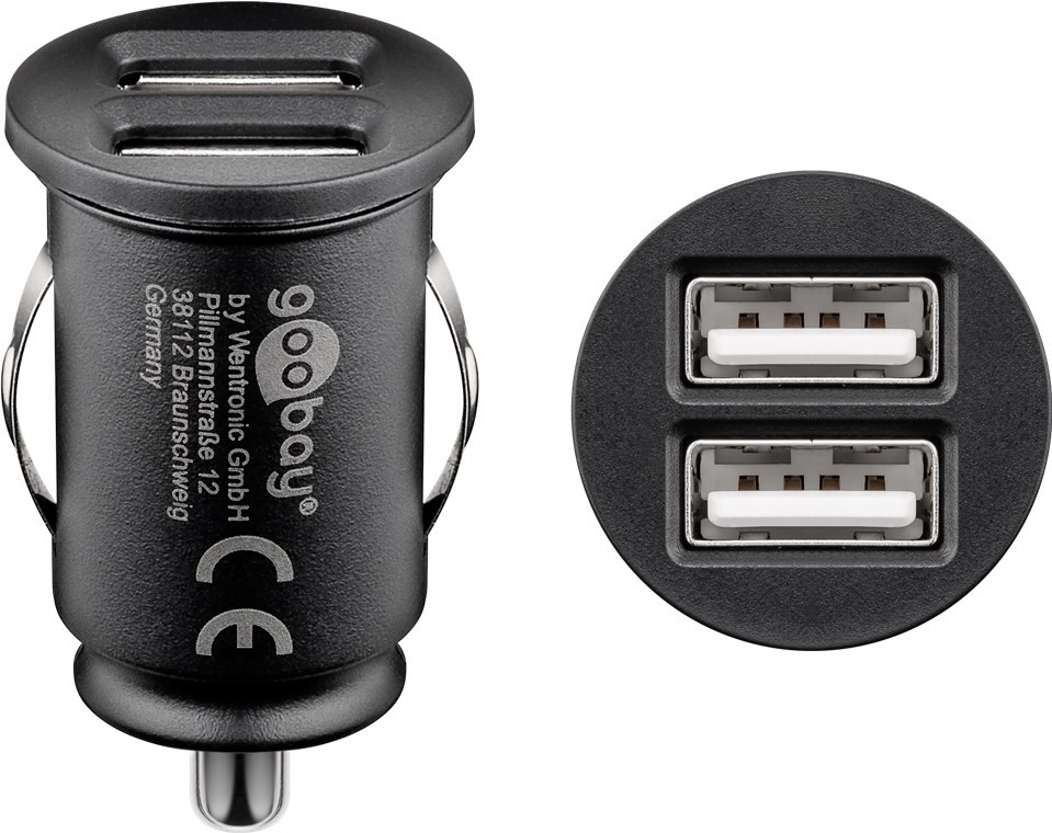 Dual-USB Auto Ladegerät (2xUSB) 12W max.2.4A (12/24V) 2xUSB