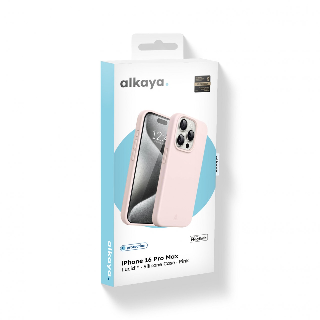 alkaya. LUCID MagSafe kompatible Silikon Schutzhülle für iPhone 16 Pro Max, Pink