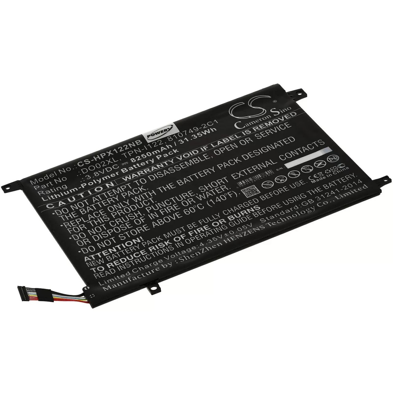 Akku passend für Laptop HP Pavilion X2 10-J014TU, X2-J025TU, Typ DO02XL - 3,8V - 8250 mAh