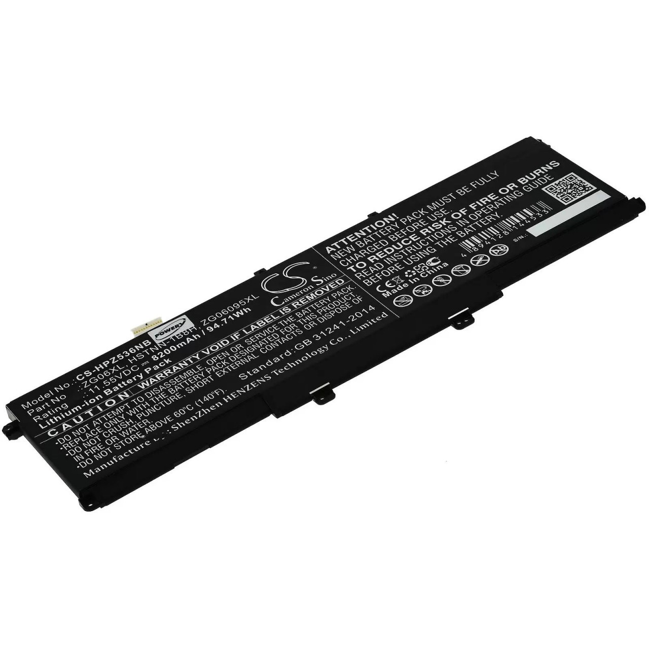 Akku passend für Laptop HP ZBook Studio G5 2ZC51EA / Studio G5 4QH10EA / Typ ZG06XL u.a. - 11,55V - 8200 mAh