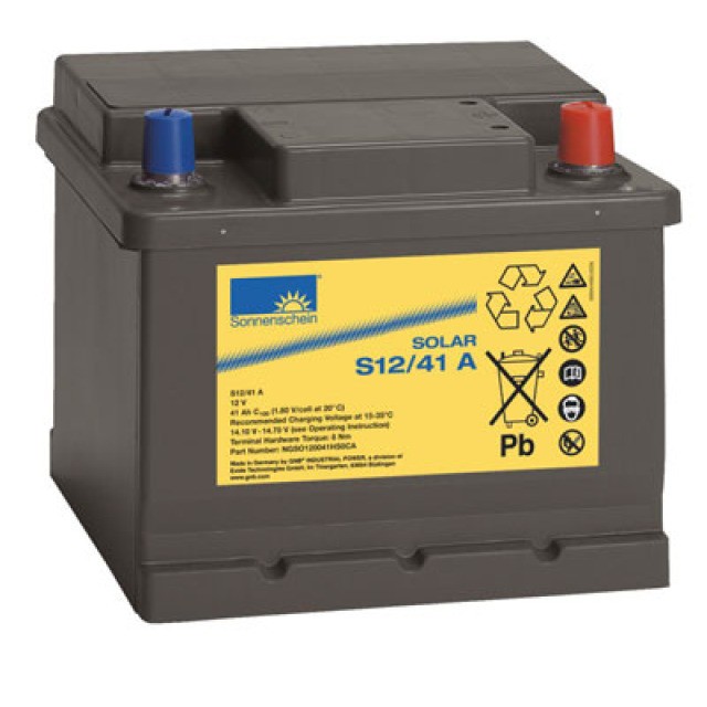 Exide Sonnenschein Solar S12/41 A Blei Akku mit A-Pol 12V, 41000mAh