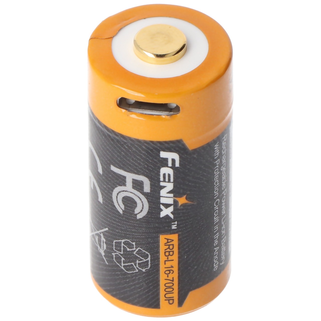 Fenix ARB-L16-700UP geschützter Li-Ion Akku 16340 RC123A für PD25 PD22UE, mit USB-Ladebuchse