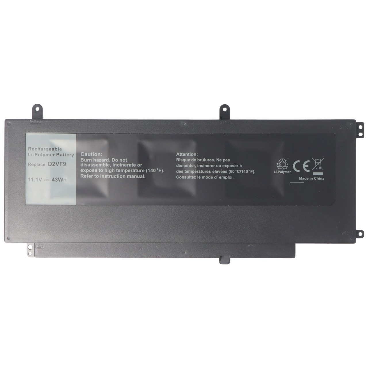 Akku passend für Dell Inspiron 15 7547, 7548, Li-Polymer, 11,1V, 3870mAh, 43Wh, built in, ohne Werkzeug