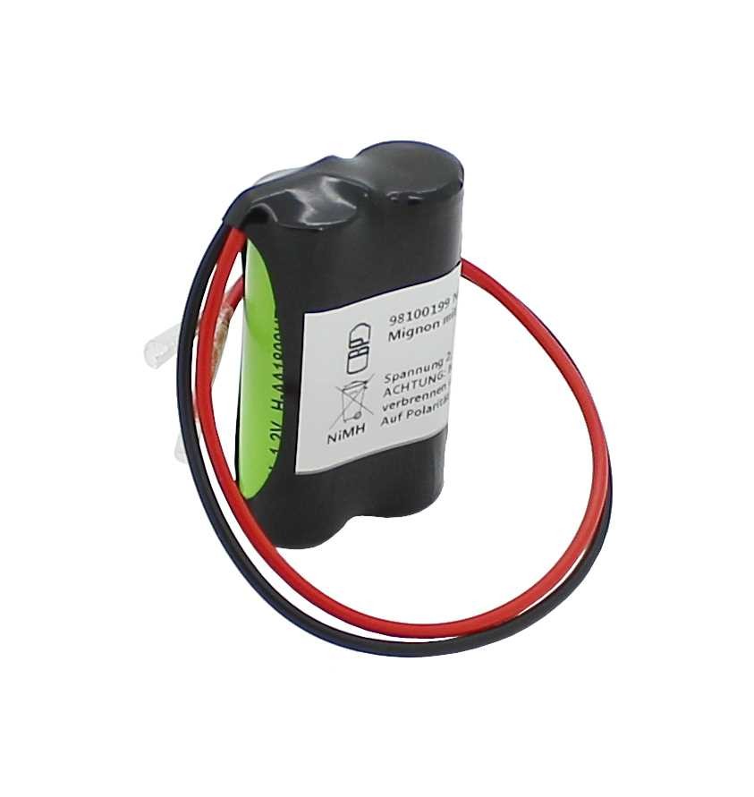 Notleuchtenakku NiMH 2,4V 1800mAh F1x2 Mignon mit 200mm Kabel 0,75mm²