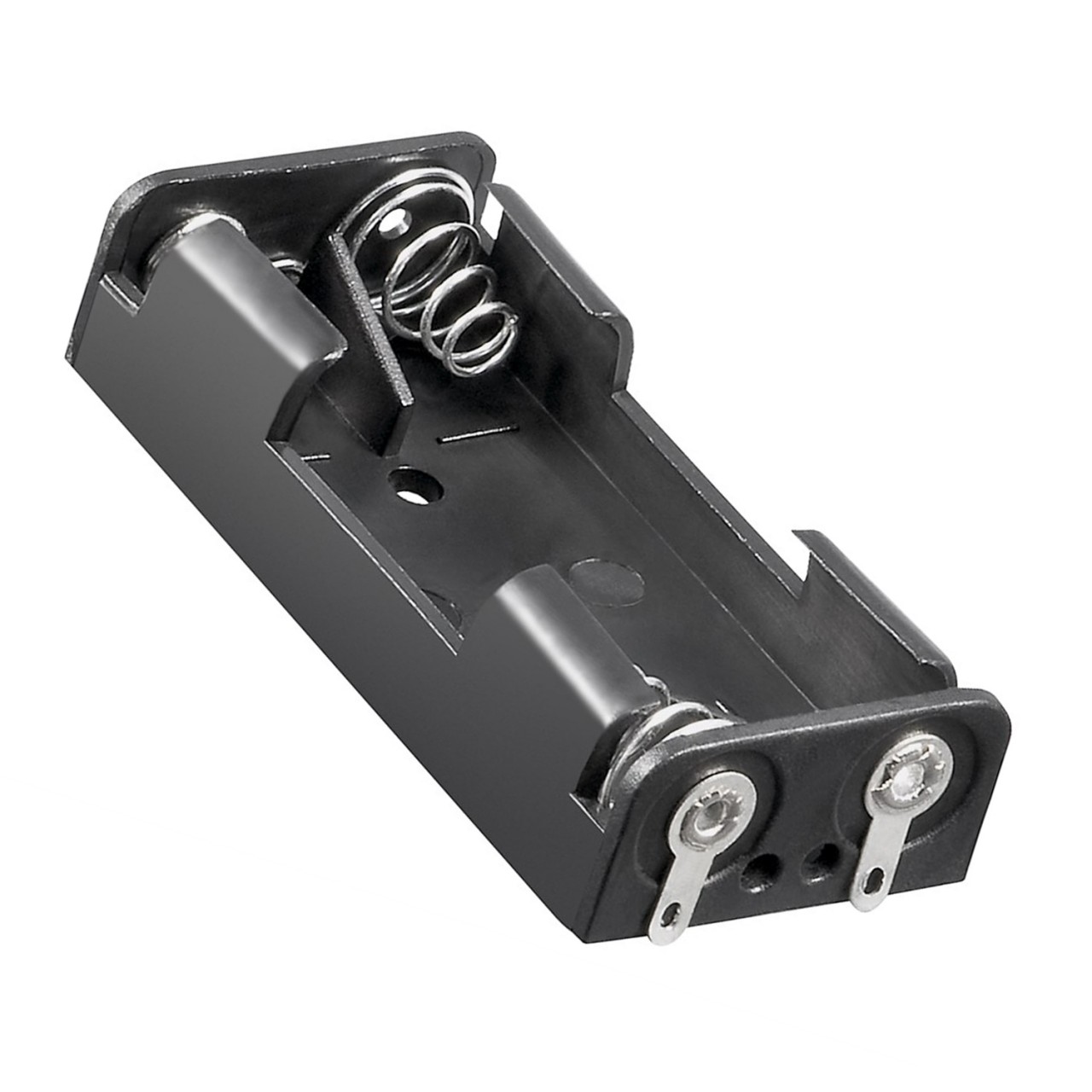 Batteriehalter für 2x AAA Micro LR03 Abmessungen 53x24,5x13mm mit Lötfahnen U-Form – Batteriehalter AAA Micro, Batterie Halterung Elektronik (Kunststoff)