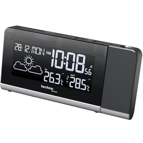 WT 539 - Funkwecker mit farbigen Display und Datums- und Wochentagsanzeige, Innen- und Außentemperaturanzeige