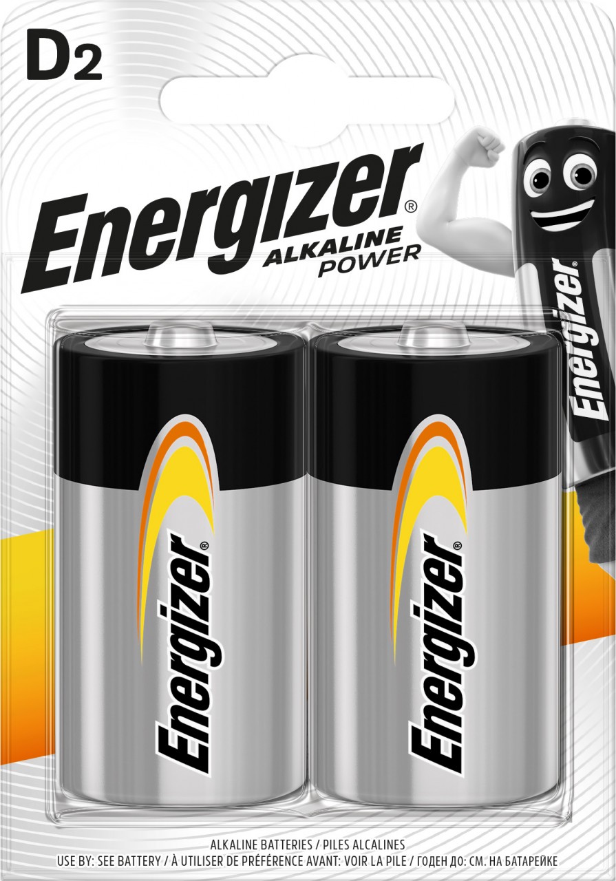 Energizer Batterie Alkaline, Mono, D, LR20, 1.5V Alkaline Power, Retail Blister (2-Pack)