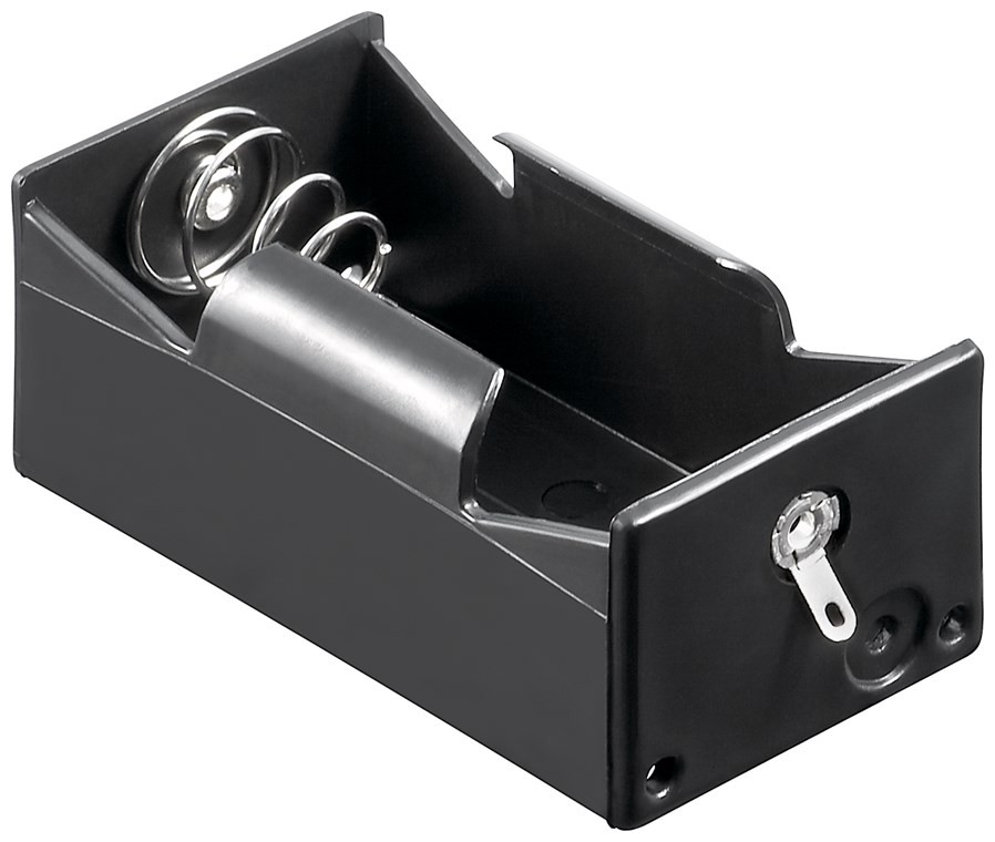 1x D (Mono) Batteriehalter - Lötfahne (U) – Batterie Halterung Elektronik (Kunststoff)