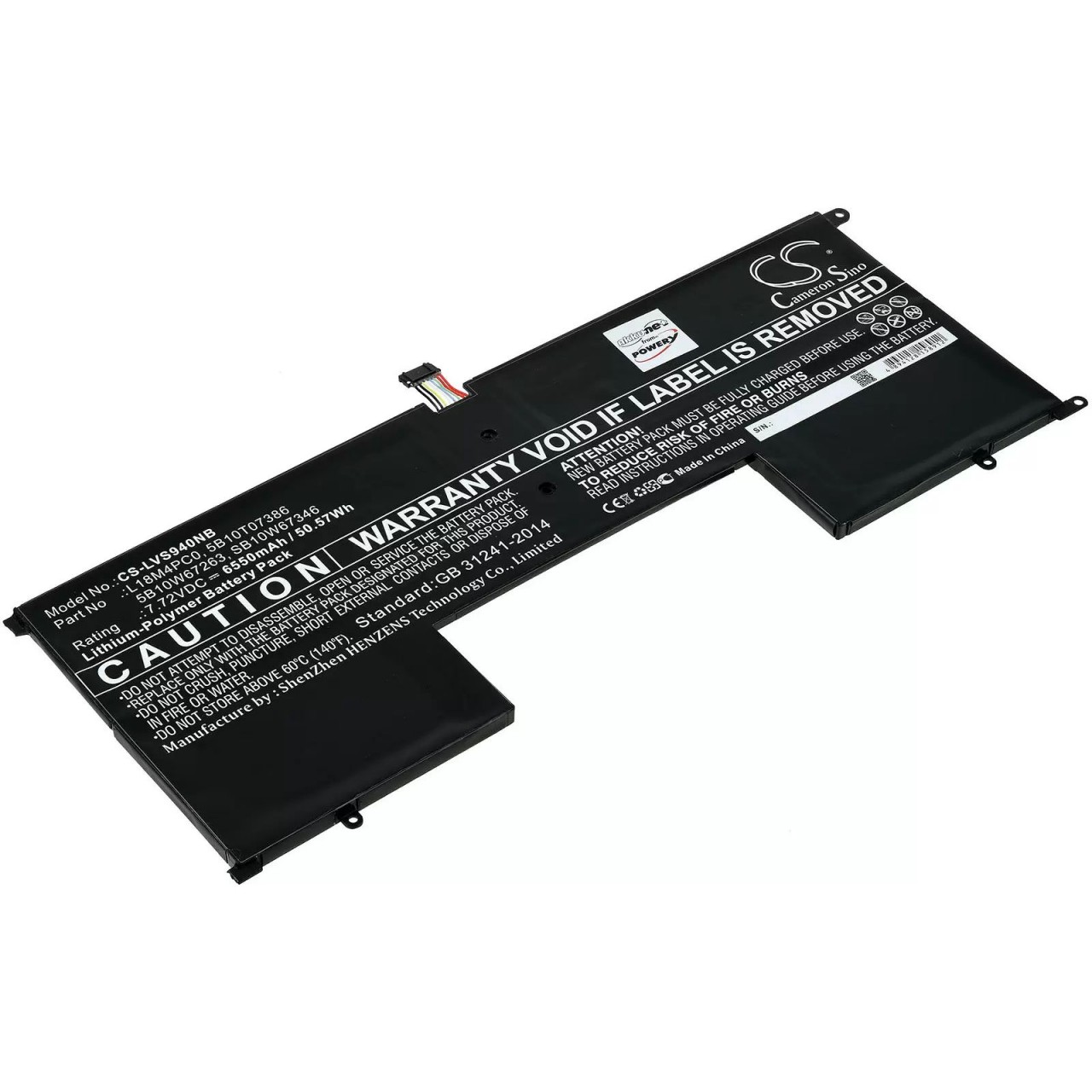 Akku passend für Laptop Lenovo Yoga S940-14ill, S940-14iwl, Typ L18M4PC0 u.a. - 7,72V - 6550 mAh