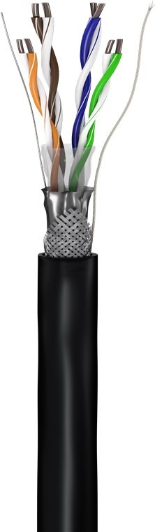 Goobay CAT 5e Outdoor Netzwerkkabel, SF/UTP, schwarz - Kupferkaschierter Aluminiumleiter (CCA), AWG 24/1 (solid), Polyethylen-Kabelmantel (PE)
