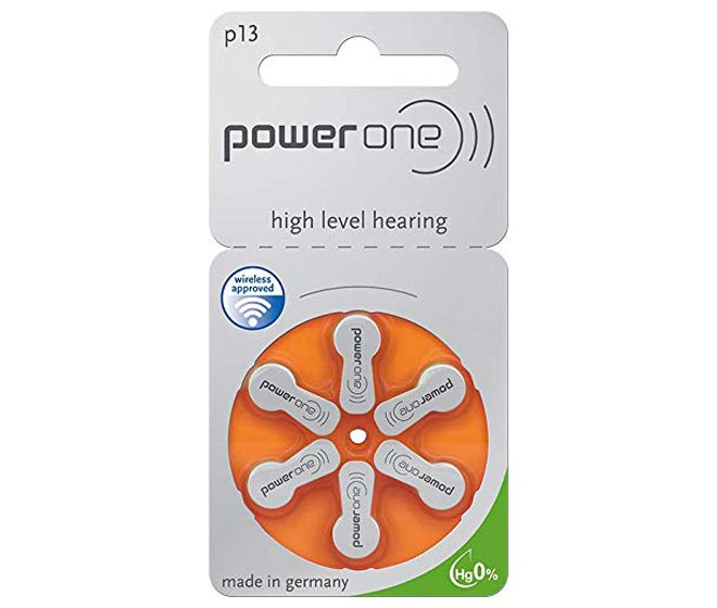 Power one Batterie Zinc Air, 13, 1.4V Retail Blister (6-Pack) Hörgerätebatterie