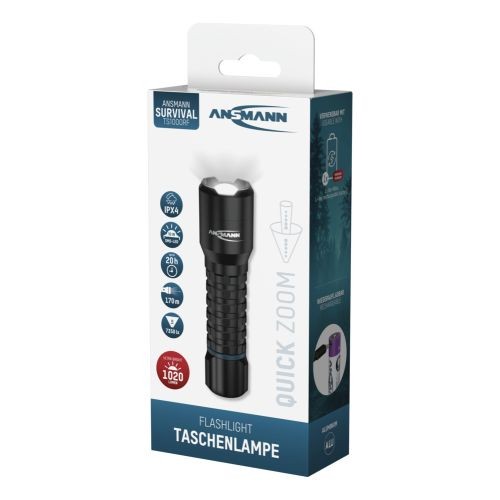 ANSMANN LED Taschenlampe Survival TS1000RF – wiederaufladbare Outdoor-Taschenlampe mit 1020 Lumen