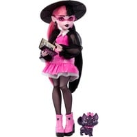 Monster High Draculaura Modepuppe mit Haustier Count Fabulous und Accessoires