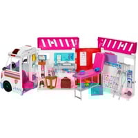 Barbie 2-in-1 Krankenwagen Spielset mit Licht & Geräuschen, Spielfahrzeug