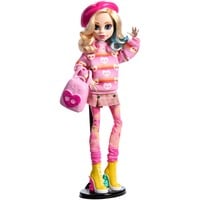 Monster High Wednesday Sammelpuppe - Enid Sinclair in pink mit Accessoires