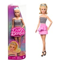 Barbie Fashionistas-Puppe mit schwarz-weißem Oberteil und pinkem Rock