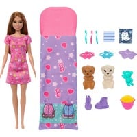 Barbie-Puppe und Welpen-Pyjama-Party-Spielset mit 2 Spielzeughunden