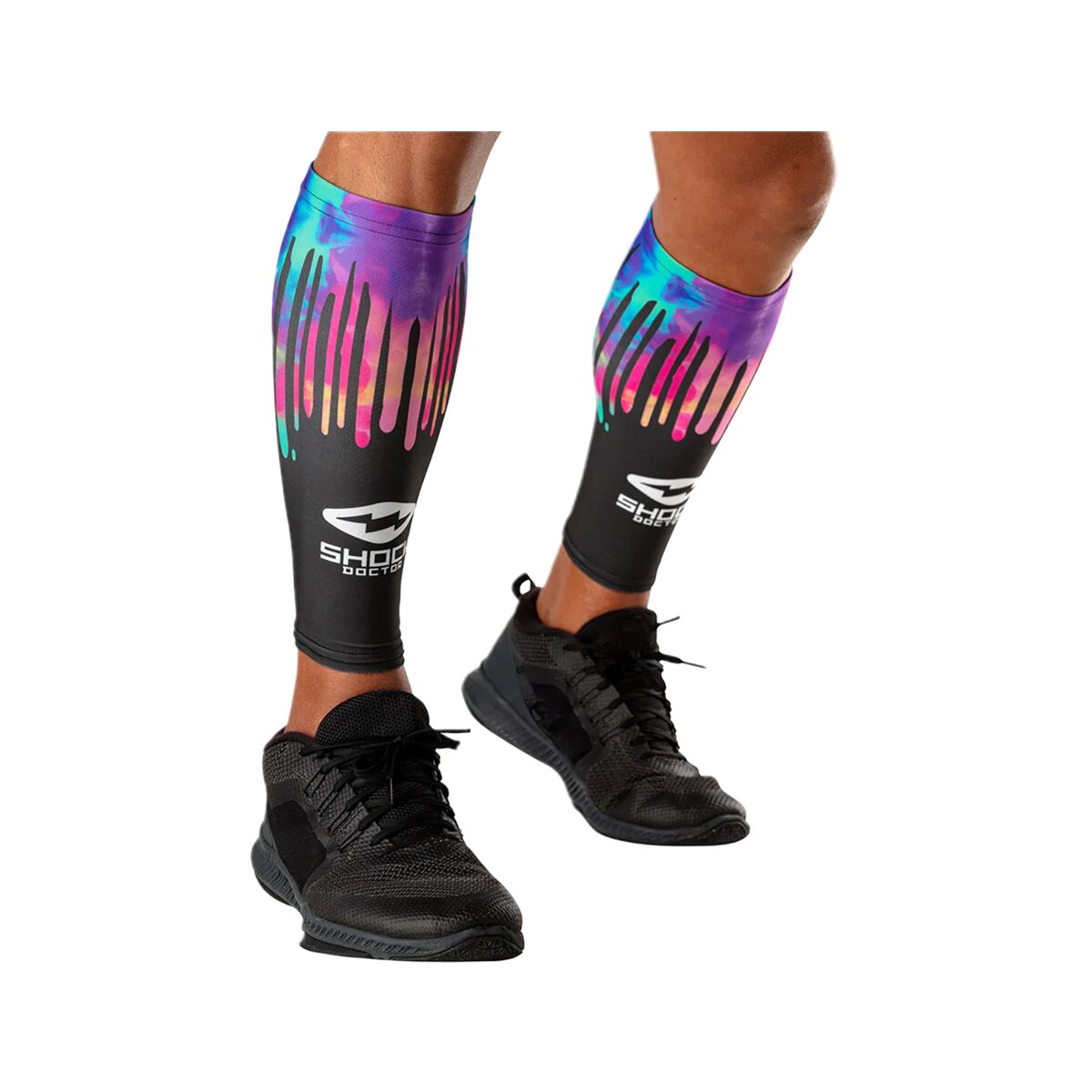 Shock Doctor Showtime Compression Calf Sleeves - Tie Dye Drip L