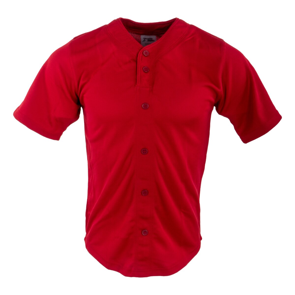 Active Athletics Baseball Jersey, Fake Button Jersey - rot Gr.L