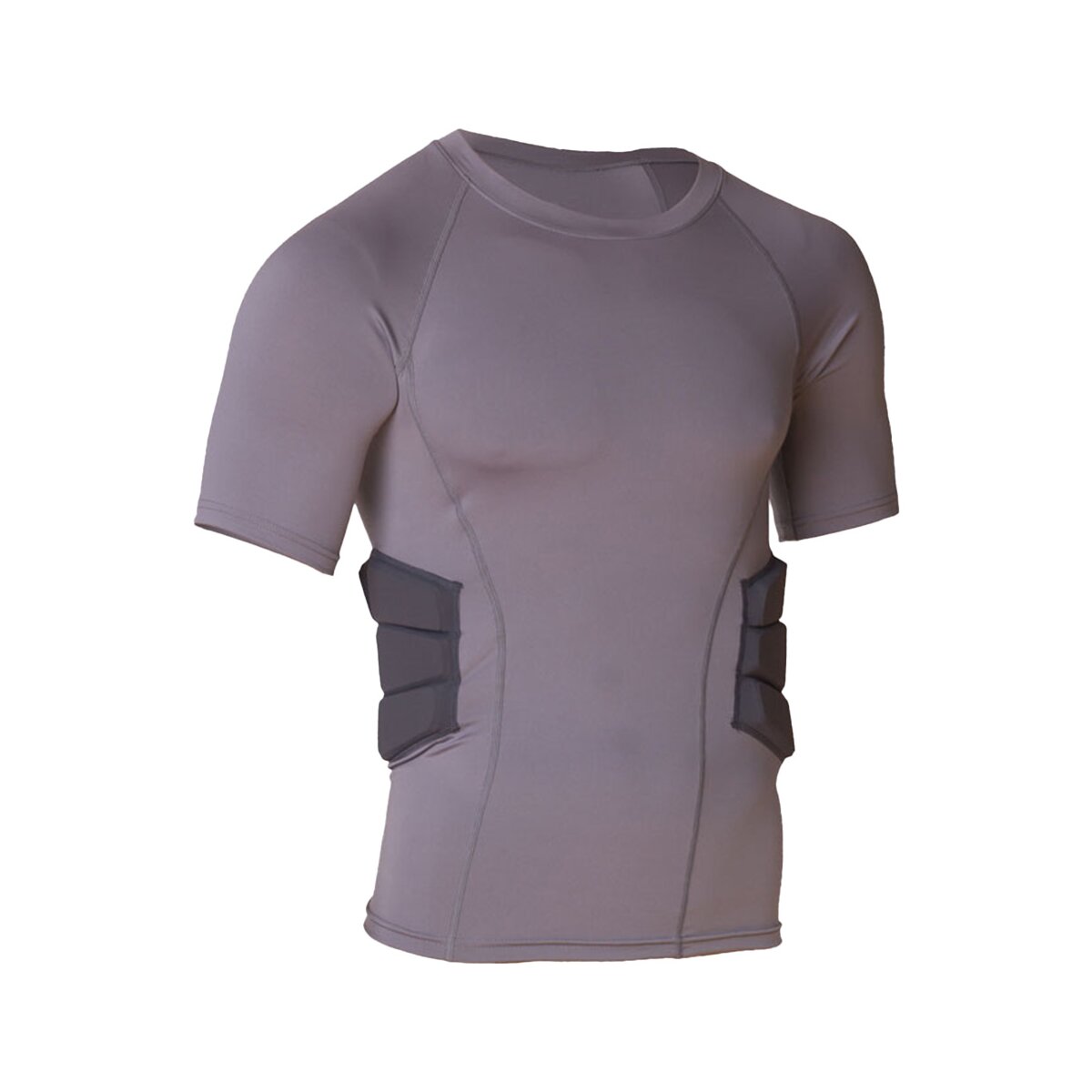 Shirt mit Rippenpolsterung - grau Gr. M