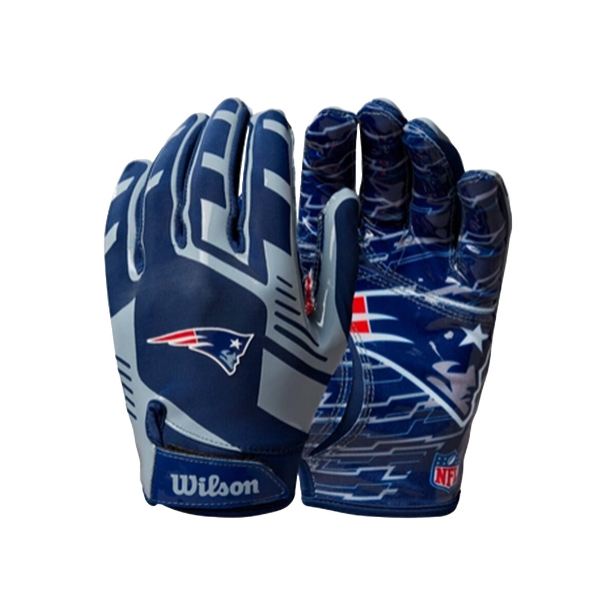 Wilson NFL Stretch Fit Adult Receiver Handschuhe - Team New England Patriots