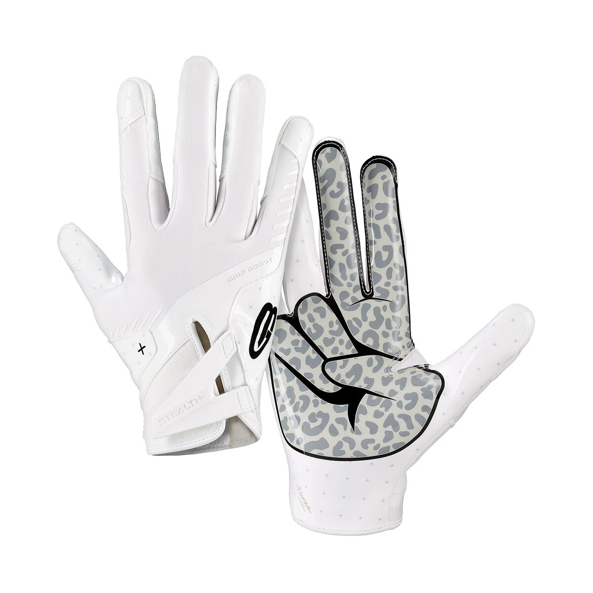 Grip Boost Peace Stealth 6.0 Football Gloves - cheetah-white Gr.S