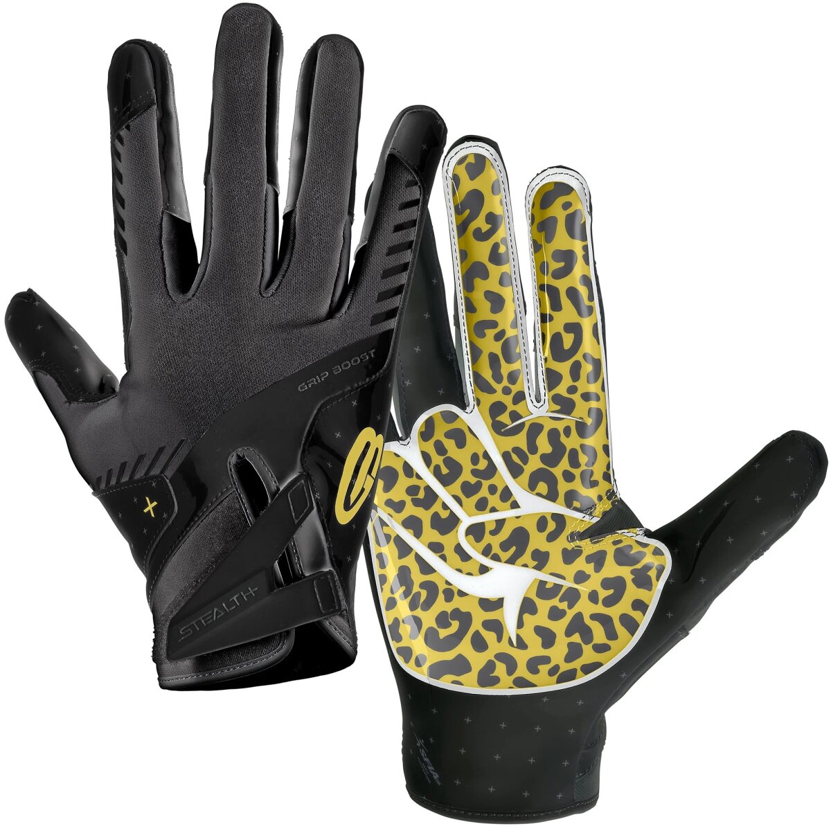 Grip Boost Peace Stealth 6.0 Football Gloves - black-gold Gr.2XL
