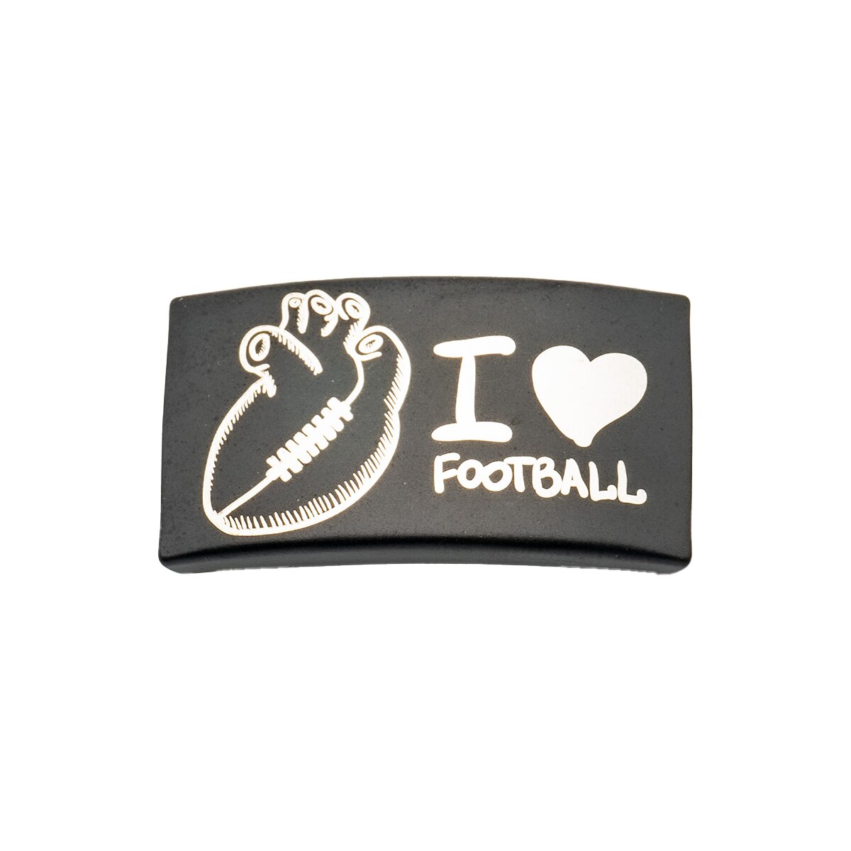 Rookie Goat Gravurplatte 'I Love Football' für Football Armband - Herz links