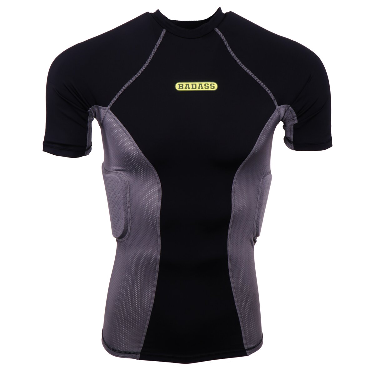 BADASS POWER Jugend 3 Pad Shirt - schwarz-grau Gr. YL