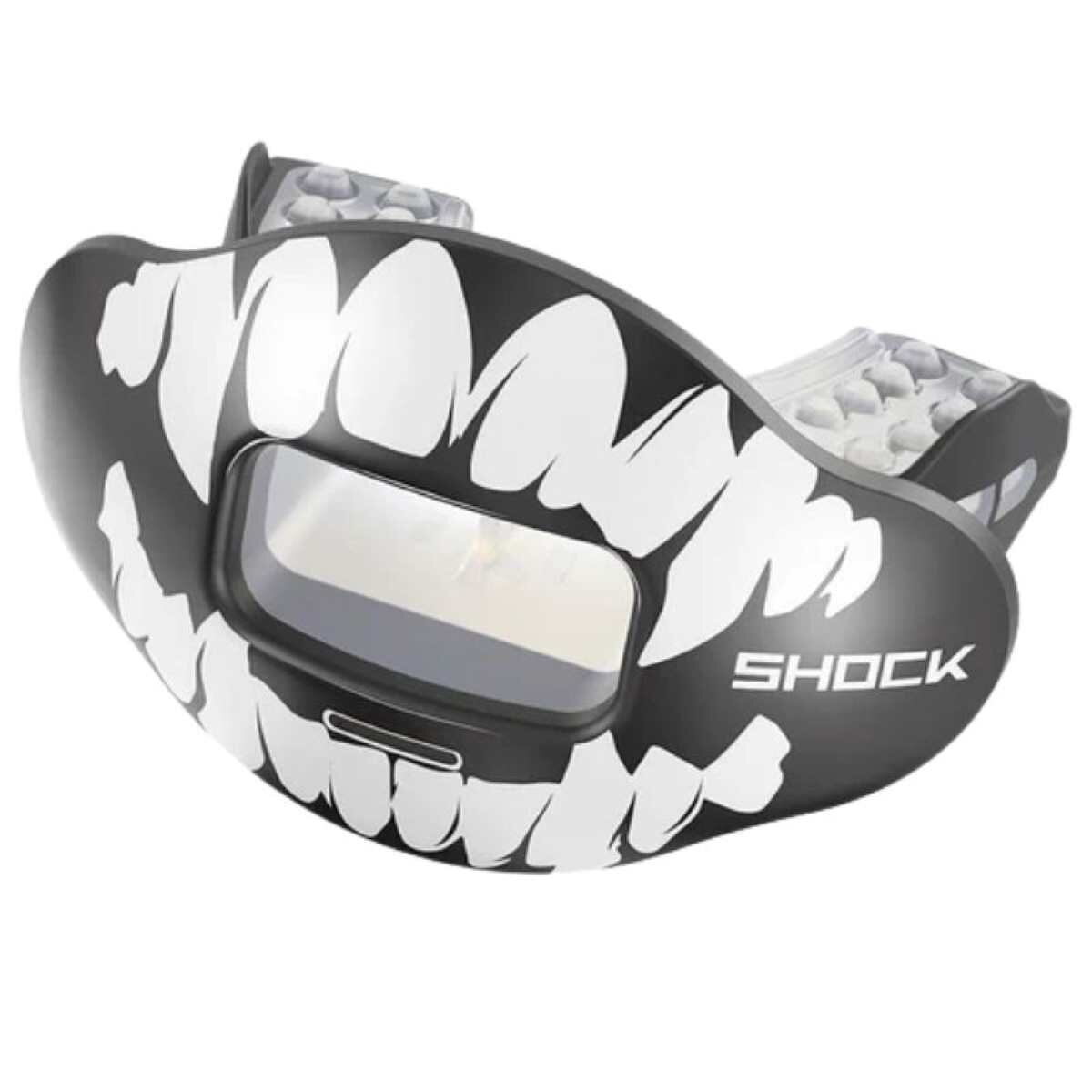 Shock Doctor Max AirFlow Lipguard Mouthguard w/ strap print white fang