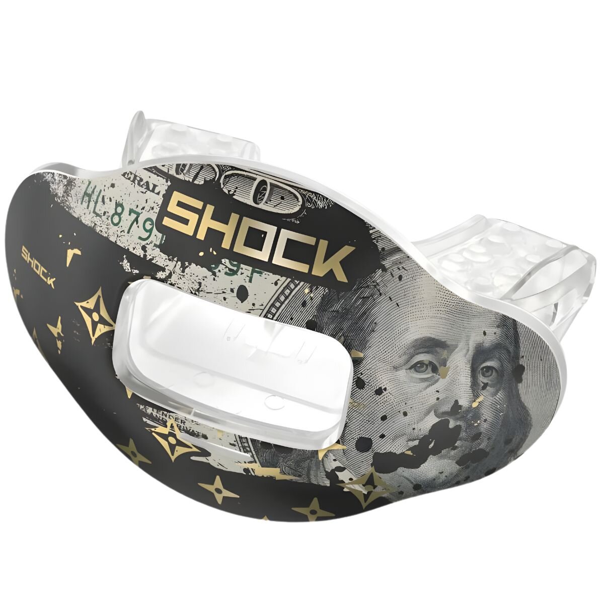 Shock Doctor Max AirFlow Lipguard Mouthguard w/ strap print benjamin lux