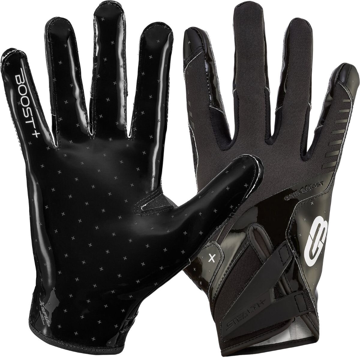 Grip Boost Stealth SOLID 6.0 Youth Football Handschuhe - schwarz YM