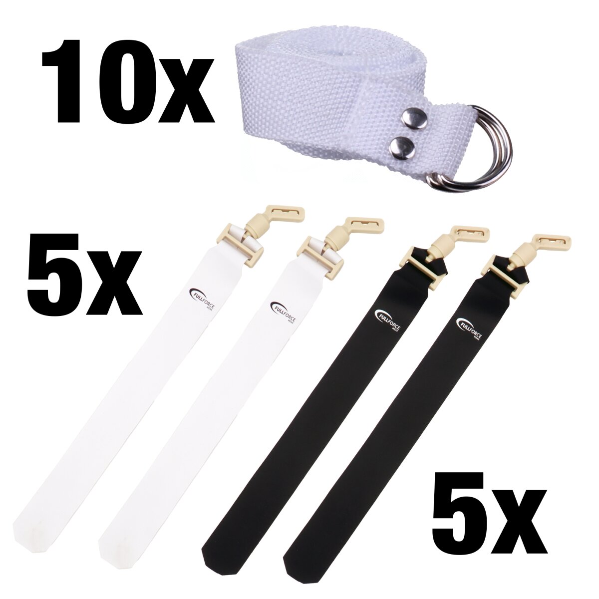 Full Force POPFLAG Flagfootball Set, 10 Gürtel mit 10 Flag Sets - schwarz/weiß