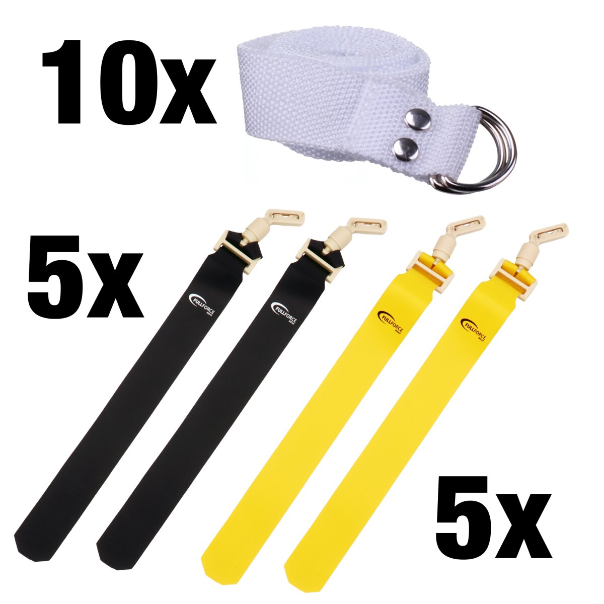 Full Force POPFLAG Flagfootball Set, 10 Gürtel mit 10 Flag Sets - schwarz/gelb