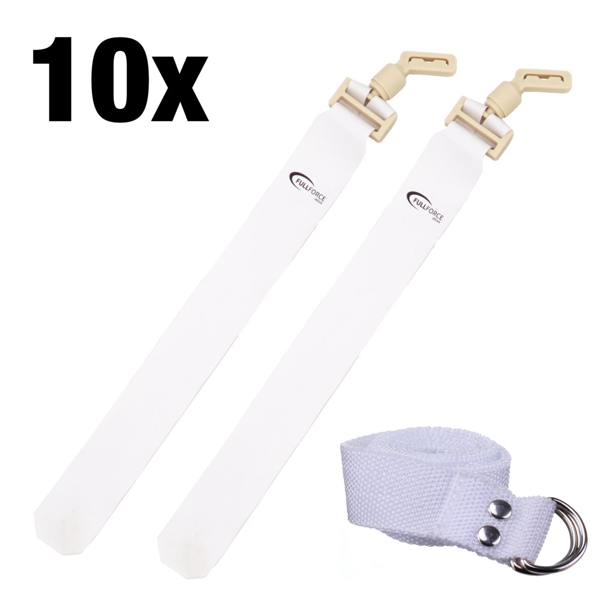 Full Force POPFLAG Flagfootball Set, 10 Gürtel mit 10 Flag Sets - weiß