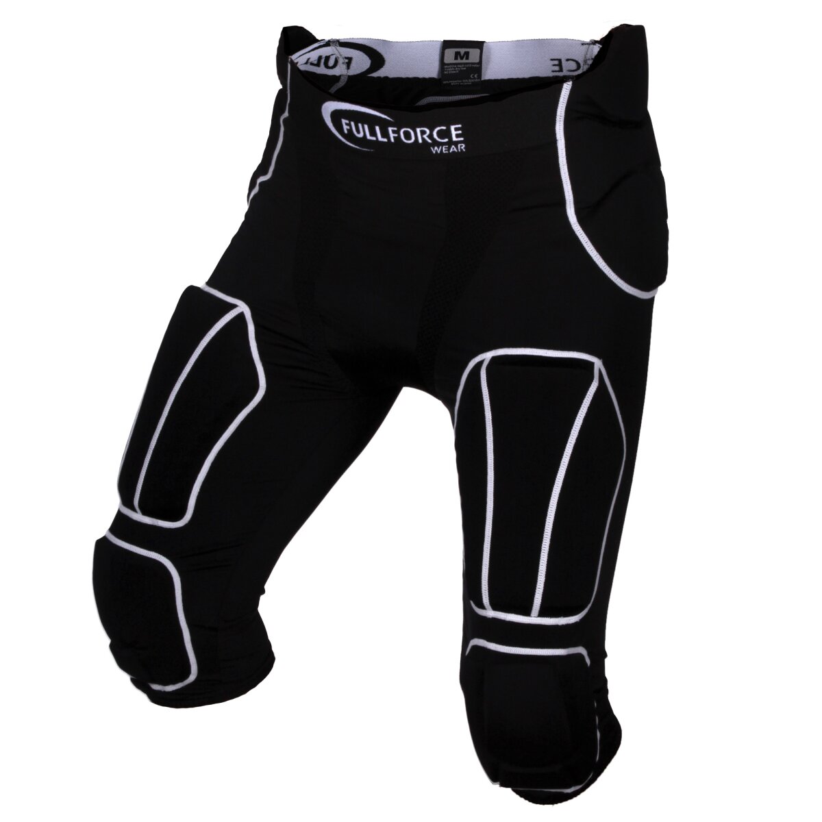 Full Force American Football Herren Hose 7 Pocket mit 7 eingenähten Pads - schwarz Gr. 2XL