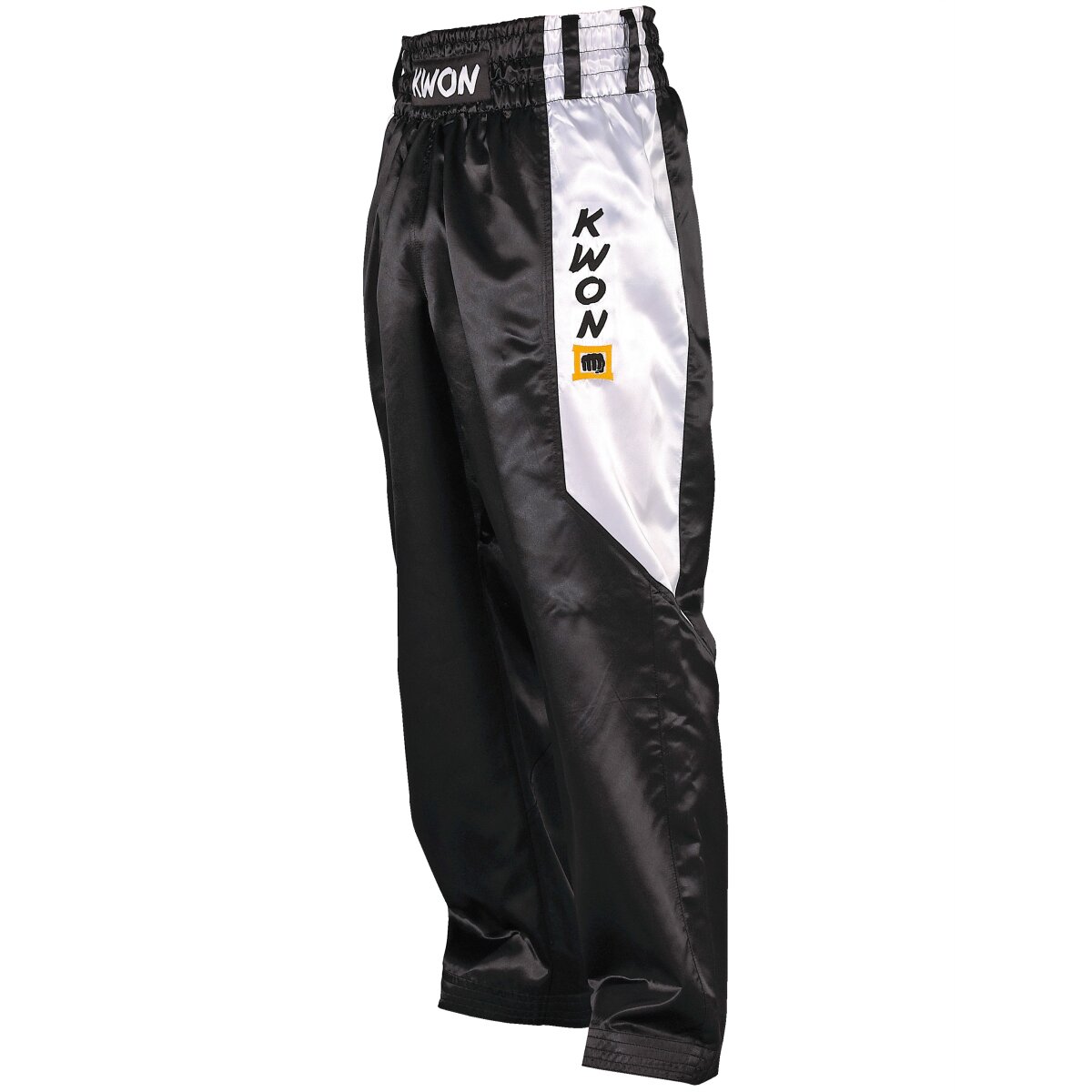 Kickboxing Hose 'Satin', Schwarz/Weiß | KWON 130 cm