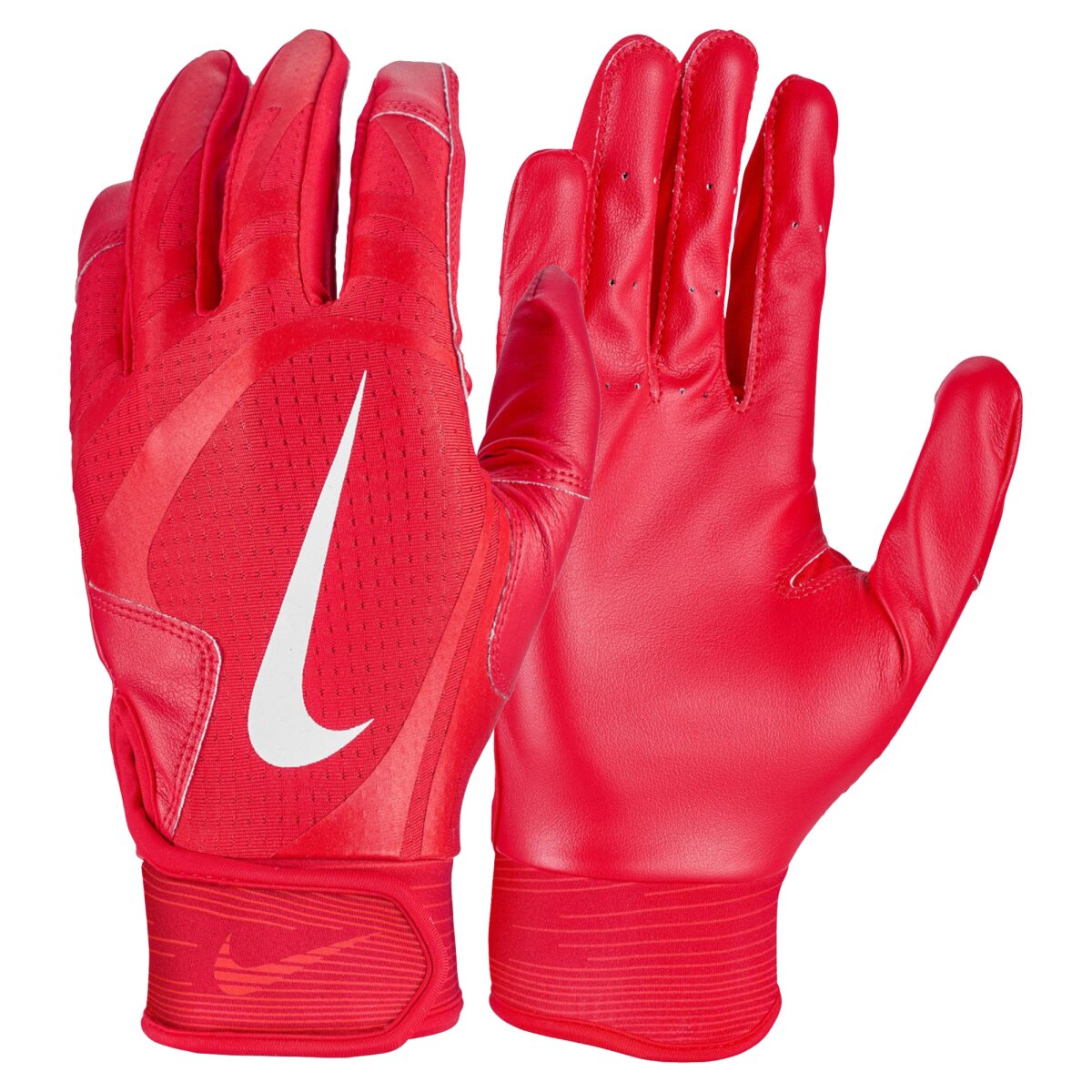 Nike Alpha Huarache Edge Kunstleder Baseball Handschuhe, Batting Gloves - rot/weiß Gr. S