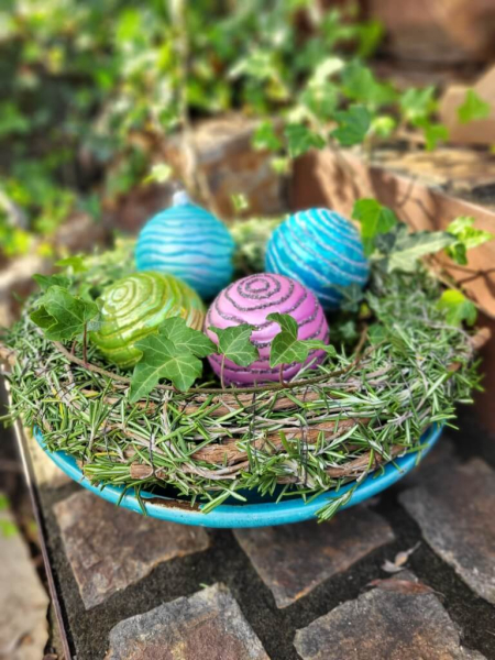 Hippie-Boho Christbaumkugel, 4er-Set, bunt