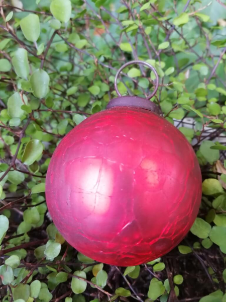 Christbaumkugel Crackle, antik rot