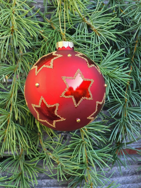 Christbaumkugel Sterne, rot