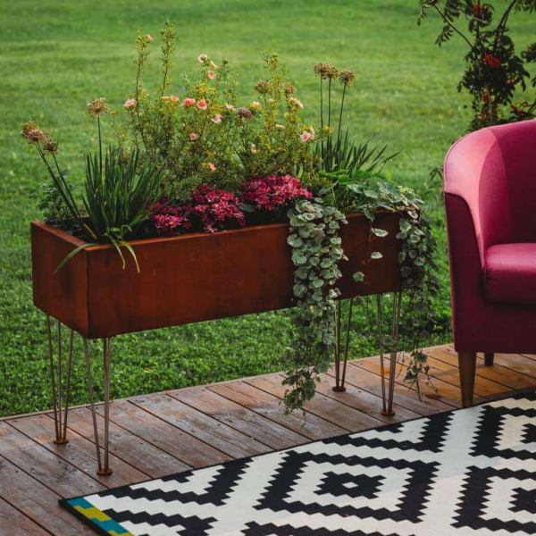 Edelrost Cortenstahl Pflanzkübel Freja Smart