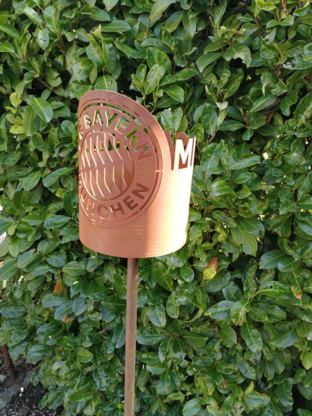 FC Bayern Edelrost Gartenfackel